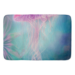 Fantasy Abstrakt rosa Qualle im Ozean Badematte
