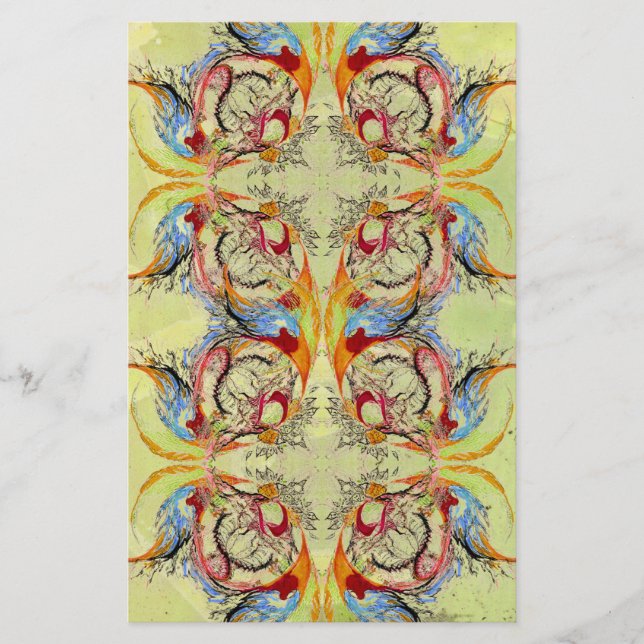 Fantasy Abstrakt Scrapbook Handarbeit Papier Blass (Vorderseite)