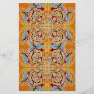 Fantasy Abstrakt Scrapbook Handschuhpapier Orange Briefpapier