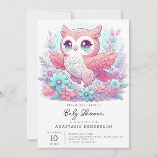 Fantasy Adorable Owl Babydusche Einladung
