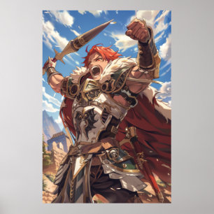 Fantasy Adventure 2D Anime Art Poster