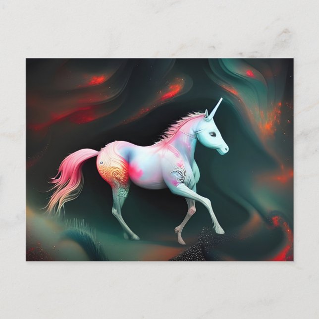 Fantasy AI Unicorn Postcard Postkarte (Vorderseite)