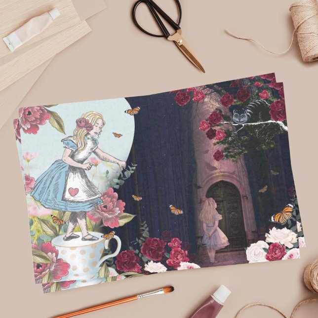 Fantasy Alice im Wunderland Magischer Wald & Rose Seidenpapier (Von Creator hochgeladen)