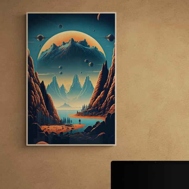 Fantasy Alien Landscape AI Art #2 | Farblich Poster (Von Creator hochgeladen)