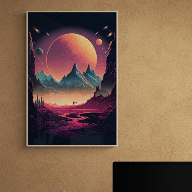 Fantasy Alien Landscape AI Art #4 | Farblich Poster (Von Creator hochgeladen)