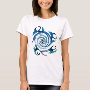 Fantasy Animal Blue Dragon Swirl T-Shirt