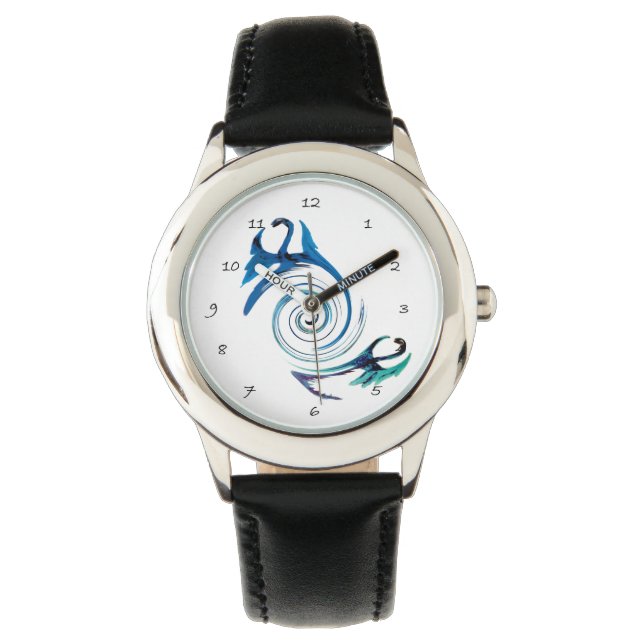 Fantasy Animal Blue Dragons Armbanduhr (Vorderseite)