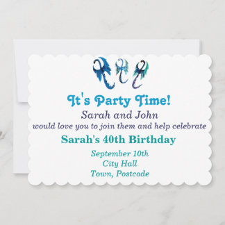 Fantasy Animals Blue Dragons Einladung