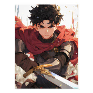 Fantasy Anime Boy Knight Fotodruck