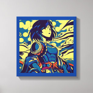 Fantasy Anime Hero 3 - Japanischer Holzschnitt Leinwanddruck