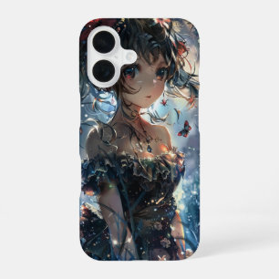 Fantasy-Anime-Mädchen im verzauberten Garten iPhone 16 Hülle