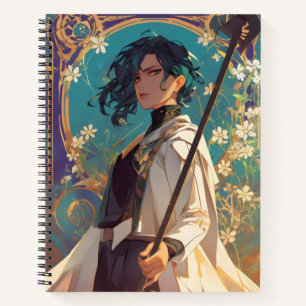 Fantasy Anime Mädchen Magie Notizbuch