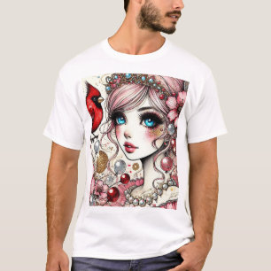 Fantasy Anime Manga Girl Rin Lieben Ihr Vogel Tshi T-Shirt