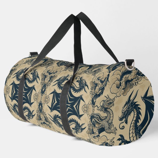 Fantasy Antike Drachen Duffle Bag (Linke Ecke)