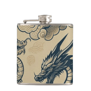 Fantasy Antike Drachen Flachmann