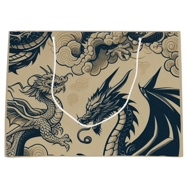 Fantasy Antike Drachen Große Geschenktüte (Vorderseite)
