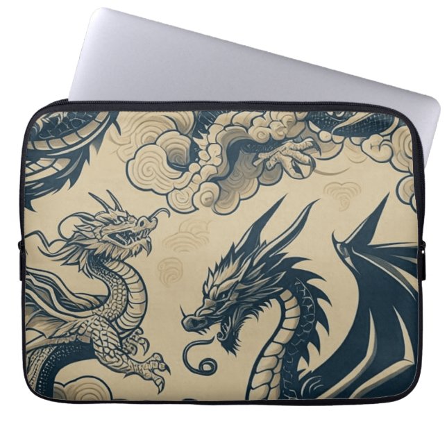 Fantasy Antike Drachen Laptopschutzhülle (Vorderseite)