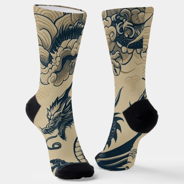 Fantasy Antike Drachen Socken (Gewinkelt)