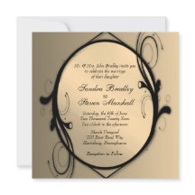 Fantasy Antique Gold Hochzeit Einladung