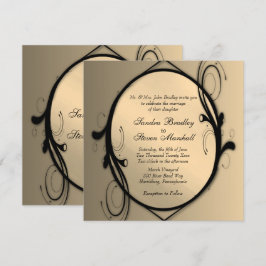 Fantasy Antique Gold Hochzeit Einladung