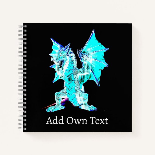 Fantasy Aqua Blue Dragon Notizbuch (Vorderseite)