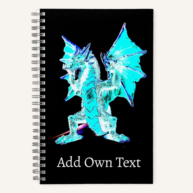 Fantasy Aqua Blue Dragon Notizbuch (Vorderseite)
