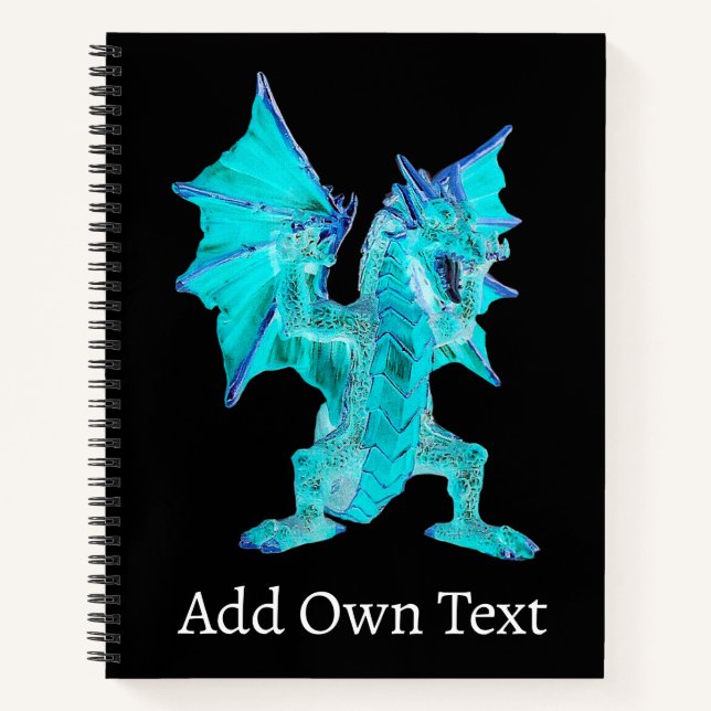 Fantasy Aqua Dragon Notizbuch (Vorderseite)