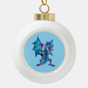 Fantasy Aqua Dragon Weihnachten Keramik Kugel-Ornament