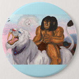 Fantasy Aquarell Illustration Bestie ride Tiger Button