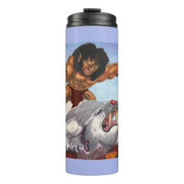 Fantasy Aquarell Illustration Bestie ride Tiger Thermosbecher