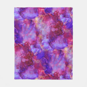 Fantasy Aquarellfarben, warme Farbtöne: Vliesdecke Fleecedecke