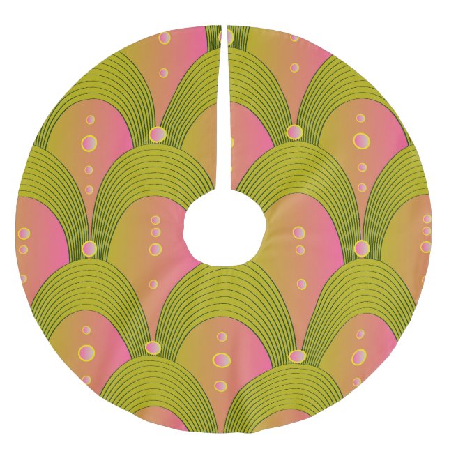 Fantasy Arcs Beads Pink Green Polyester Weihnachtsbaumdecke (Vorderseite)