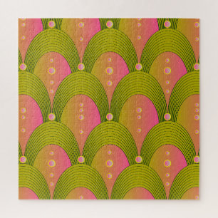 Fantasy Arcs Beads Pink Green Puzzle