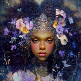 Fantasy Art Black Girl Black Queen Goddess Poster