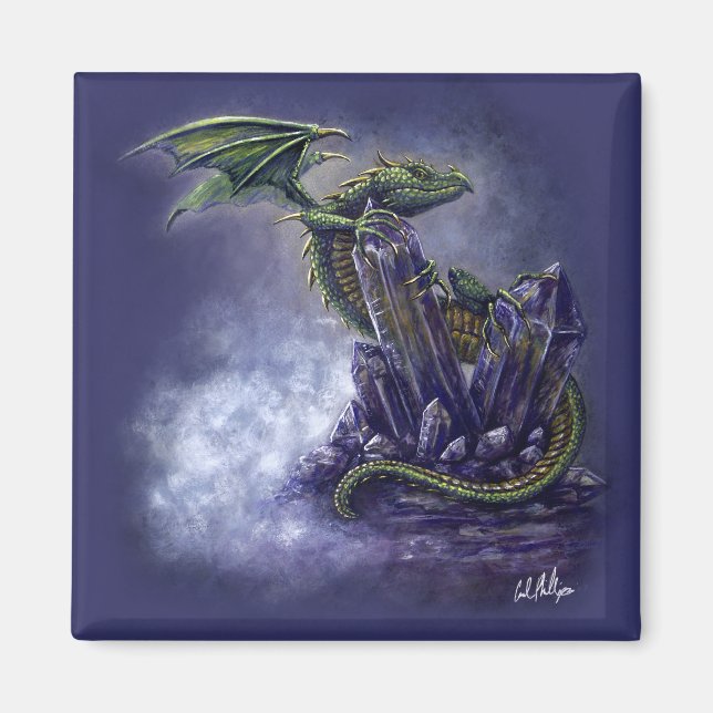 Fantasy Art Crystal Dragon Magnet (Vorne)