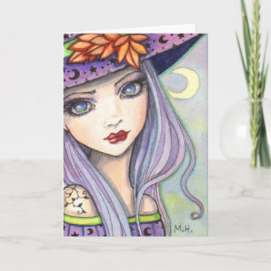 Fantasy-Art der lila Hexe Karte
