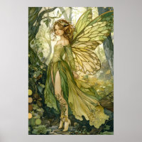 Fantasy Art des verzauberten smaragdgrünen Waldes 