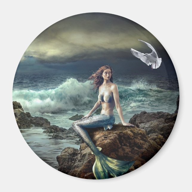 Fantasy Art Fairy Tale Mermaid Magnet (Vorne)