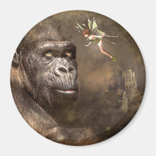 Fantasy Art Gorilla Club Magnet