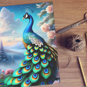 Fantasy Art Peacock Tissue Paper of Decoupage Seidenpapier