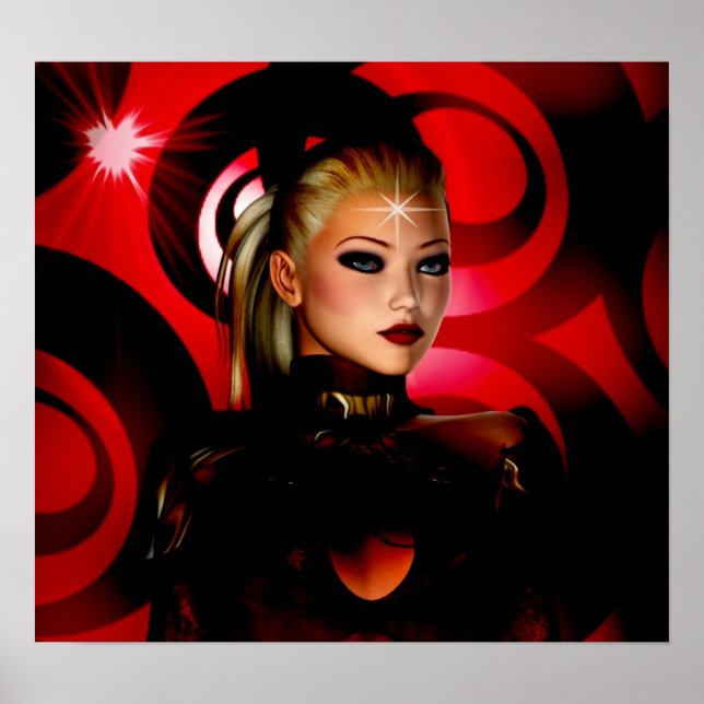 Fantasy Art Poster Rote Venus Nah-up (Vorne)