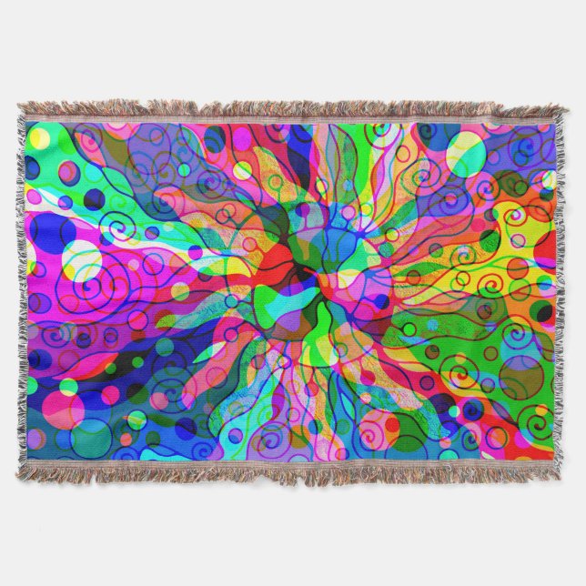 Fantasy Art skizzieren - Abstrakt Neon Shift 1 Decke (Vorderseite)
