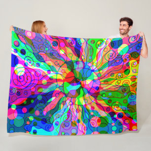 Fantasy Art skizzieren - Abstrakt Neon Shift 1 Fleecedecke