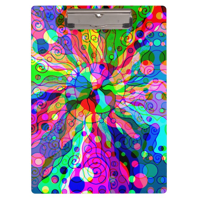 Fantasy Art skizzieren - Abstrakt Neon Shift 1 Klemmbrett (Vorderseite)