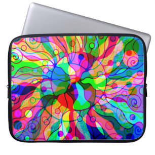 Fantasy Art skizzieren - Abstrakt Neon Shift 1 Laptopschutzhülle