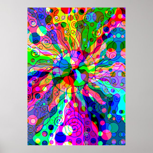 Fantasy Art skizzieren - Abstrakt Neon Shift 1 Poster (Vorne)