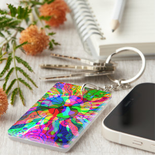 Fantasy Art skizzieren - Abstrakt Neon Shift 1 Schlüsselanhänger