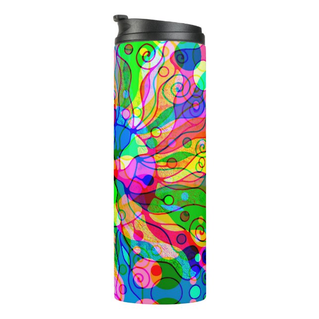 Fantasy Art skizzieren - Abstrakt Neon Shift 1 Thermosbecher (Nach rechts gedreht)