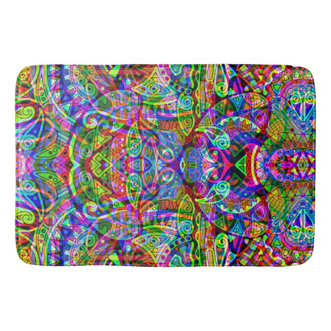 Fantasy Art skizzieren - Abstrakt Neon Shift 3 Badematte (Vorderseite)