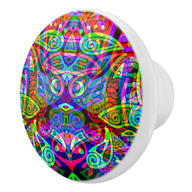 Fantasy Art skizzieren - Abstrakt Neon Shift 3 Keramikknauf (Rechts)